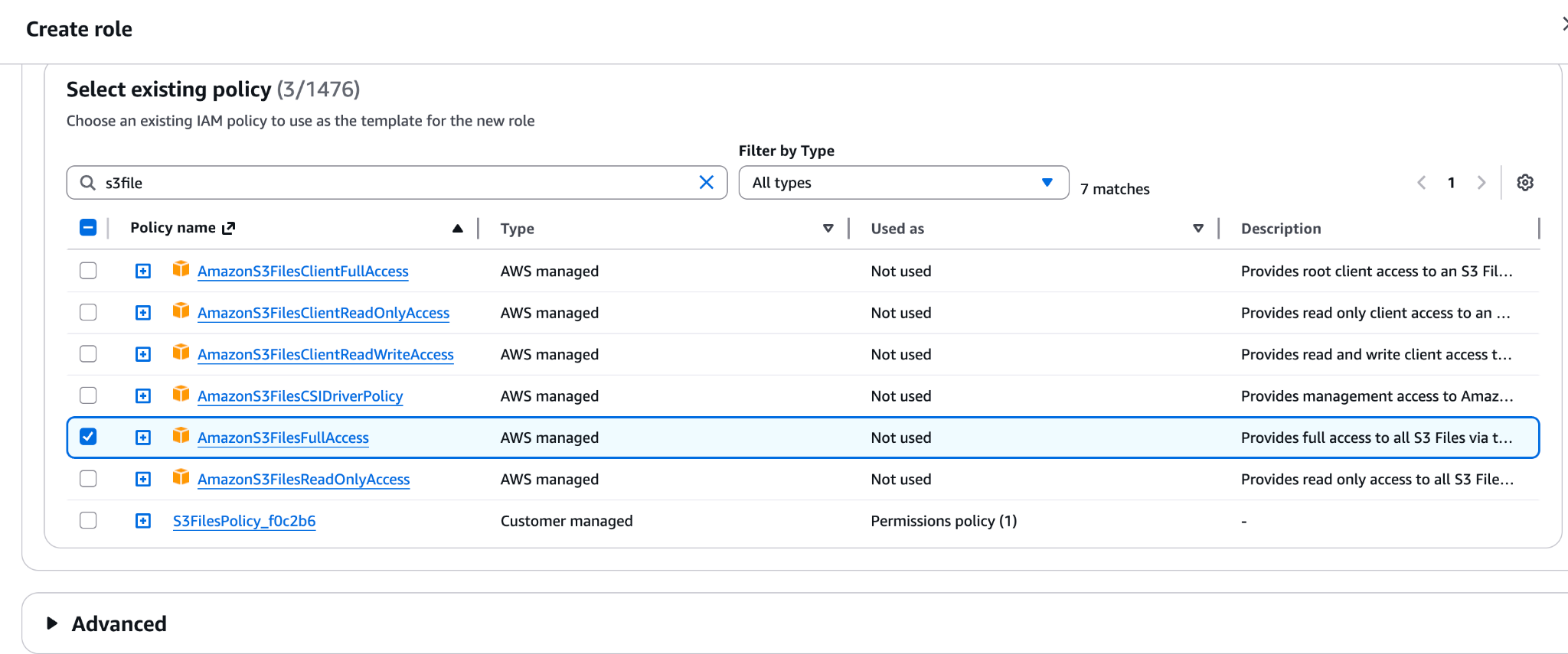IAM policies for S3 Files